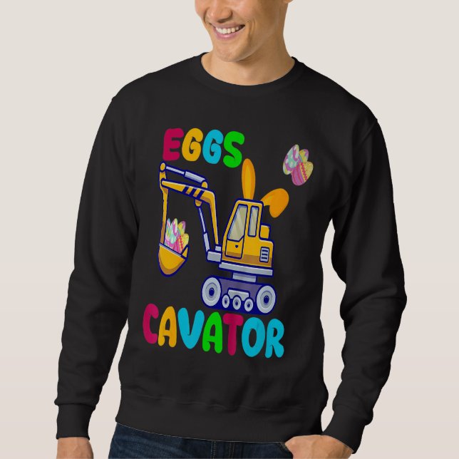 Sudadera Niños Huevos Cavador Feliz Pascua Caza de Excavado (Anverso)