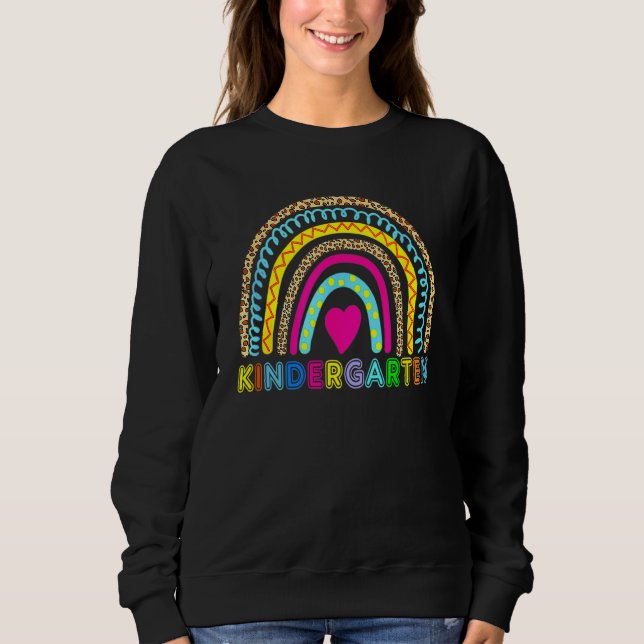 Sudadera Niños Jardín de niños Chicas del arcoiris Equipo d (Anverso)