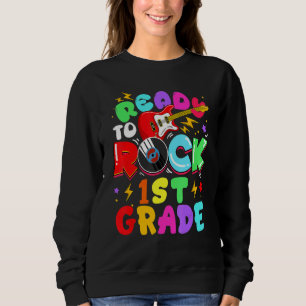 Sudadera Niños Listos Para Rockear Guitarra De 1er Grado Re