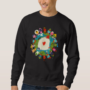Sudadera Niños Los Niños Aman El Planeta Tierra Paz Mundial