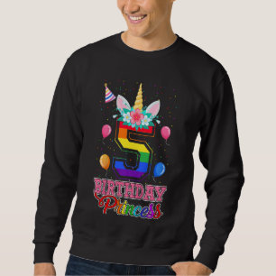 Sudadera Niños maleducados 5 años de la princesa Unicornio