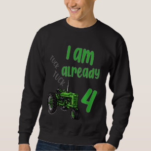 Sudadera Niños niños 4º Tractor de cumpleaños 4 años 1