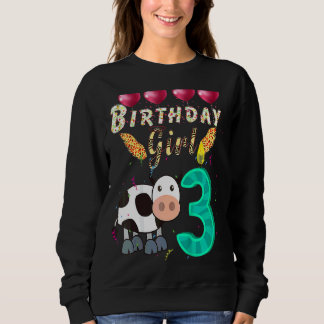 Sudadera Niños niños de 3 años Chica de cumpleaños de vaca 