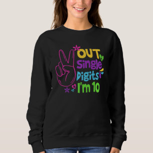Sudadera Niños, niños, paz, simples dígitos, tengo diez año