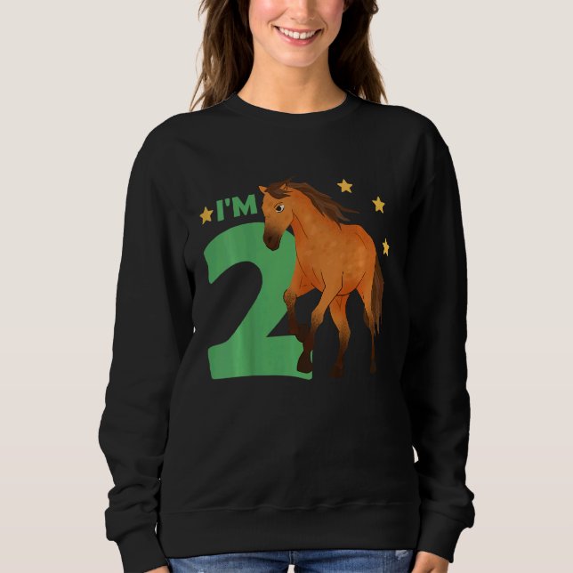 Sudadera Niños niños segundo caballo de cumpleaños de dos a (Anverso)