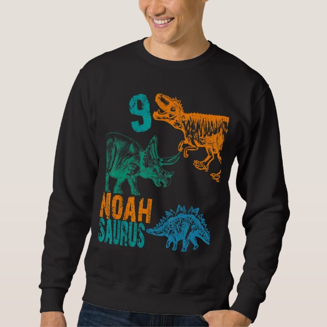 Sudadera Niños Noah Saurus Noveno Boys Rex Bday Fiesta (Anverso)