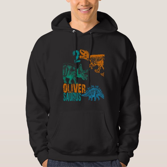 Sudadera Niños Oliver Saurus Niños de segundo cumpleaños Re (Anverso)