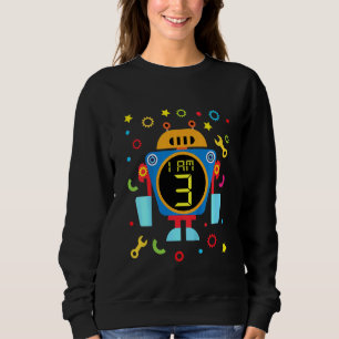 Sudadera Niños Pequeño Robot Cumpleaños 3.ᵉʳ Técnico de cum