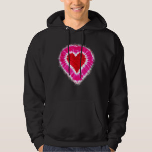 Sudadera Niños pequeños adultos Red & Pink Heart Tie Dye Va