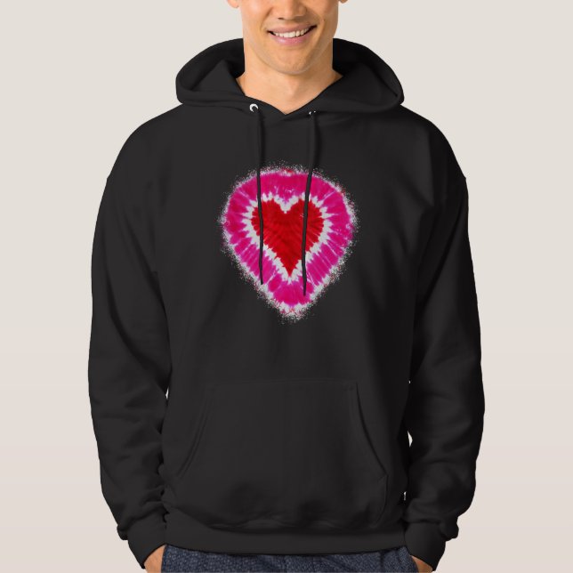 Sudadera Niños pequeños adultos Red & Pink Heart Tie Dye Va (Anverso)