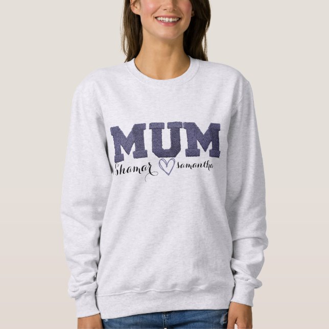Sudadera niños personalizados nombran el día de la madre bo (Anverso)