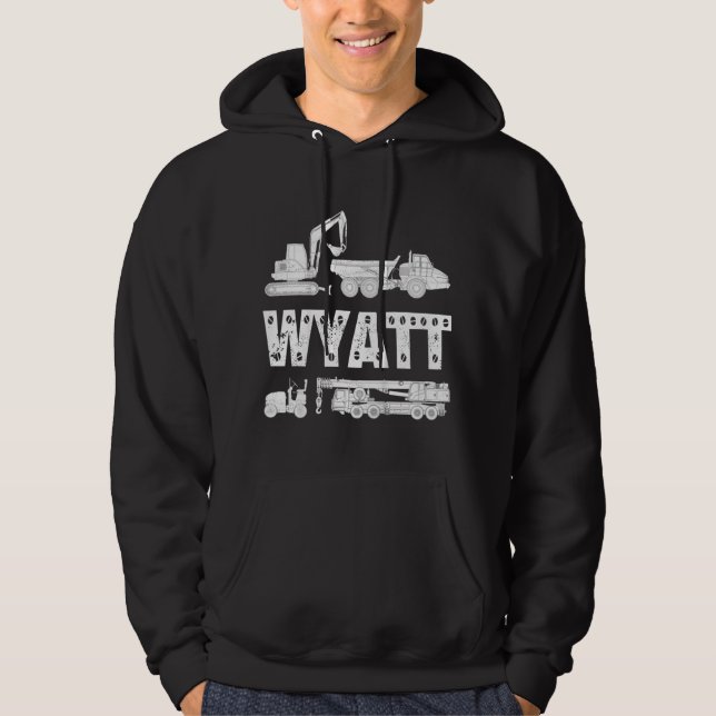 Sudadera Niños Personalizados Nombrar Excavadora De Constru (Anverso)