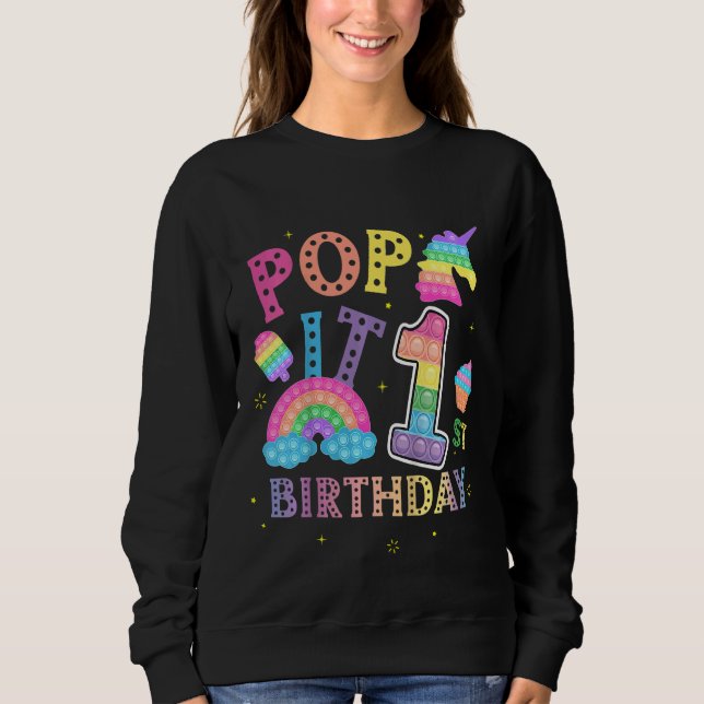 Sudadera Niños Primer cumpleaños Pop 1 año Fiesta de compra (Anverso)