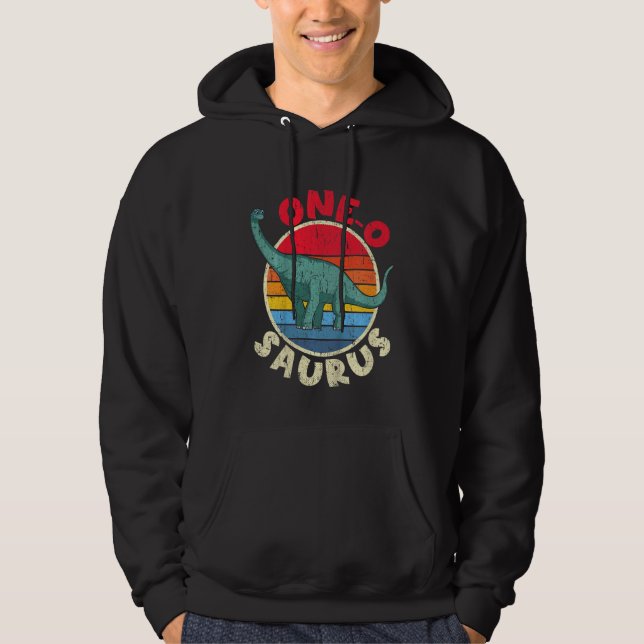 Sudadera Niños Primer cumpleaños Uno O Saurus I Brachiosaur (Anverso)