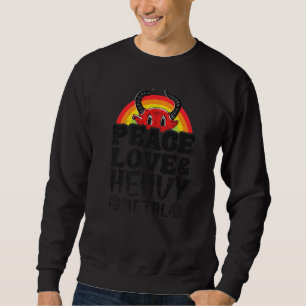 Sudadera Niños Punk Rock Metal Arcoíris Satanás Paz Amor & 