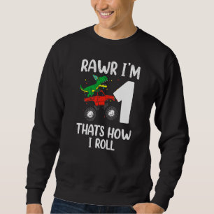 Sudadera Niños Rawr de 1 año niño de 1 cumpleaños Rex Toddl