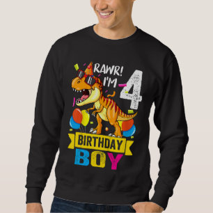 Sudadera Niños Rawr de 4 años Soy el niño de 4 años Dinosau
