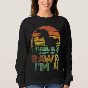Sudadera Niños Rawr Im 4 Cuarto Cumpleaños Rex Niños De 4 A