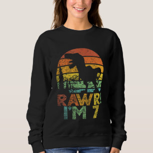 Sudadera Niños Rawr Im 7 7º Cumpleaños Rex Niños De 7 Años
