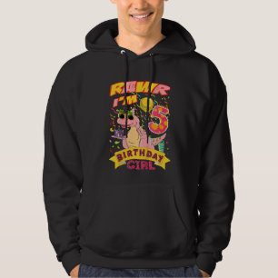 Sudadera Niños Rawr Soy el quinto Chica de cumpleaños Dino 