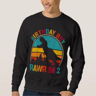 Sudadera Niños Rawr Tengo 2 Dinosaurios Rex Segundo Cumplea