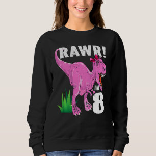 Sudadera Niños Rawr Tengo 8 Dinosaurios Rex 8º Nacimiento N