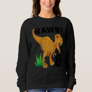 Sudadera Niños Rawr Tengo 8 Dinosaurios Rex 8º Nacimiento N
