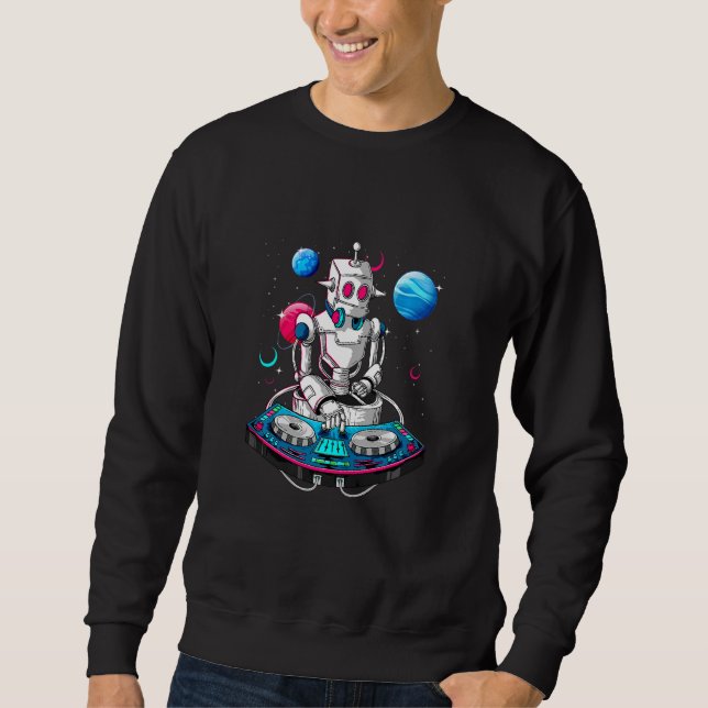 Sudadera Niños Robot En El Espacio  Animales De Fiesta  Niñ (Anverso)