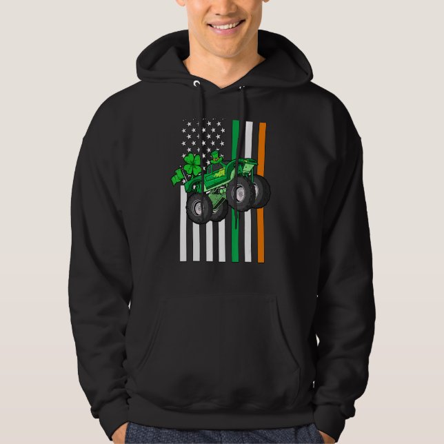 Sudadera Niños San Patricio Camión Monstruo del Día Shamroc (Anverso)