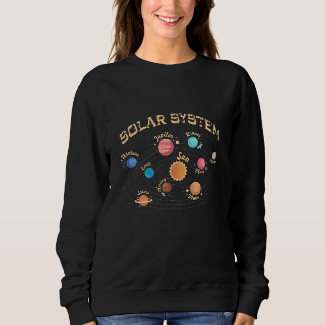 Sudadera Niños Sistema Solar Planetas Conocimiento Espacio  (Anverso)