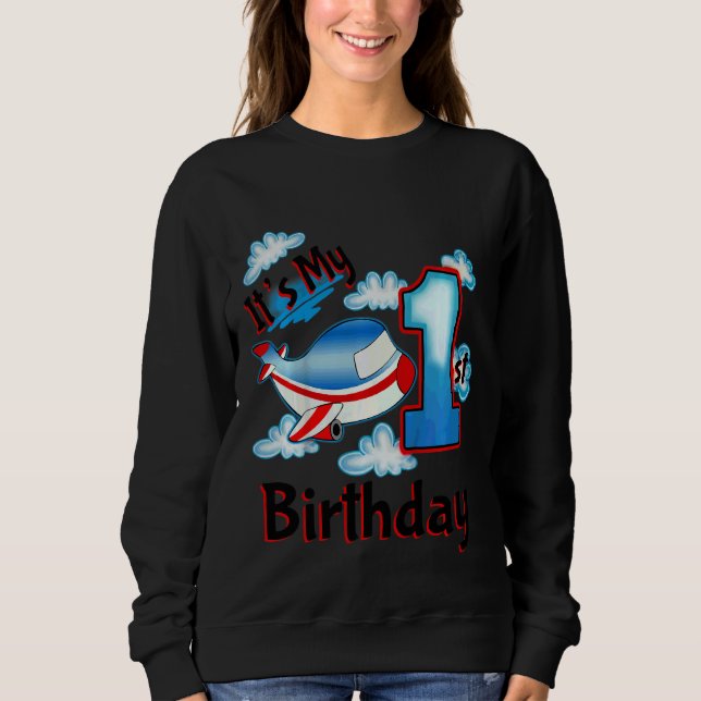 Sudadera Niños Son mis primeros planes de cumpleaños por 1  (Anverso)