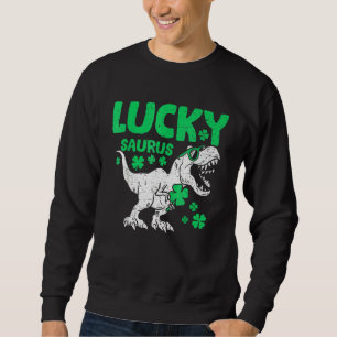Sudadera Niños St Patricks Day Dinosaur T Rex Boys Luckysau