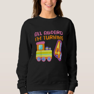 Sudadera Niños todos a bordo Cumplo 4 Tren Locomotor 4º