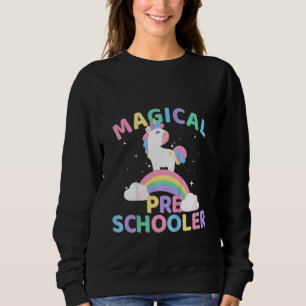 Sudadera Niños Vuelven A La Escuela Preescolar Unicornio Má