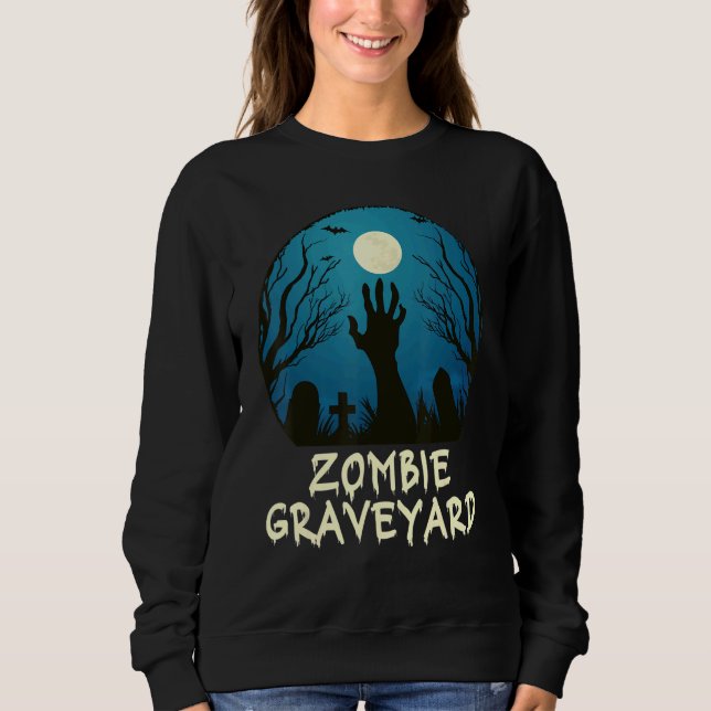 Sudadera Niños Zombie Moonlit Graveyard Scary Halloween (Anverso)