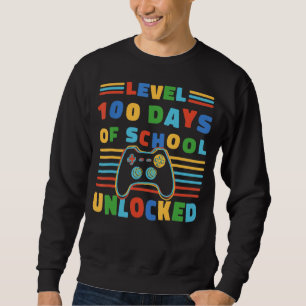 Sudadera Nivel 100 Días De Escuela Desbloqueados Retro 100º