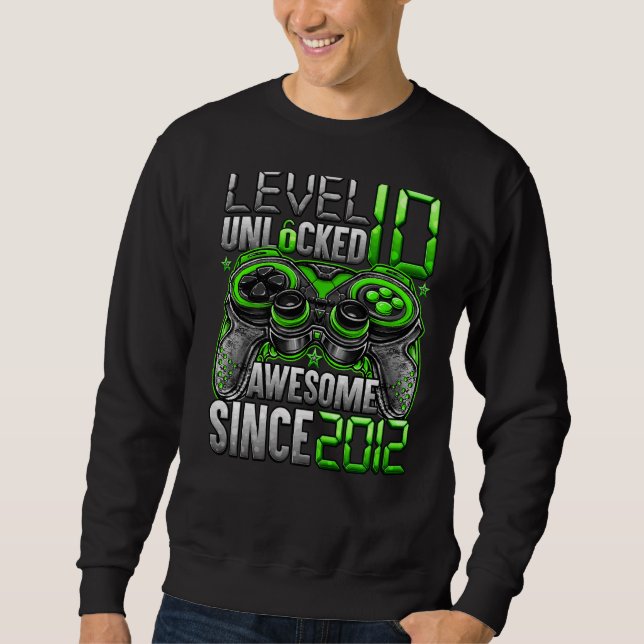 Sudadera Nivel 10 desbloqueado increíble desde 2012 10º cum (Anverso)