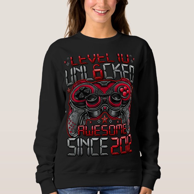 Sudadera Nivel 10 desbloqueado increíble desde 2012 10º cum (Anverso)