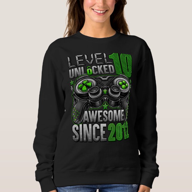 Sudadera Nivel 10 desbloqueado increíble desde 2012 10º cum (Anverso)