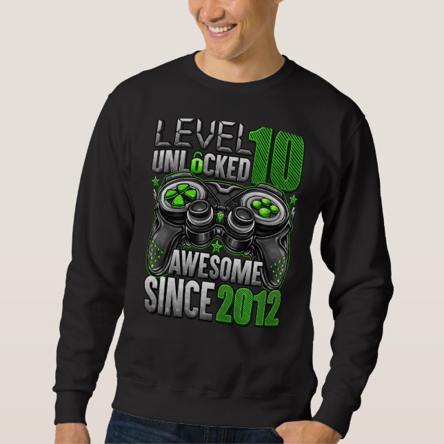 Sudadera Nivel 10 desbloqueado increíble desde 2012 10º cum (Anverso)