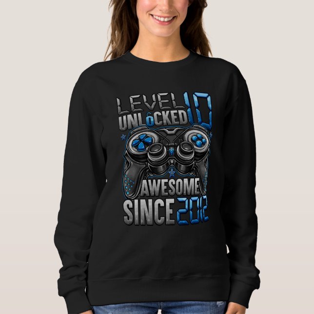 Sudadera Nivel 10 desbloqueado increíble desde 2012 10º cum (Anverso)
