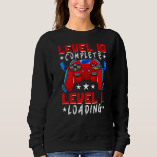 Sudadera Nivel 10 Video Gamer completo 10 cumpleaños 10 año