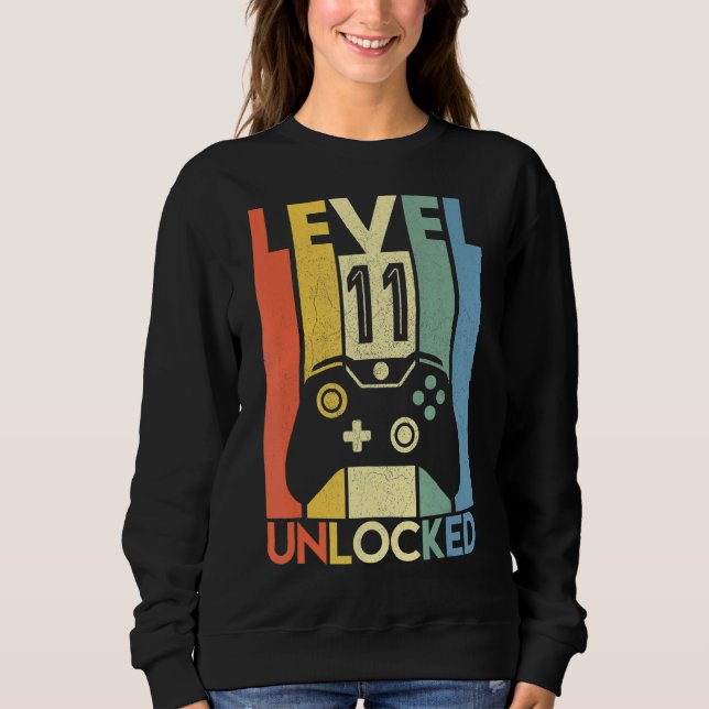 Sudadera Nivel 11 Video Gamer desbloqueado 11º cumpleaños (Anverso)