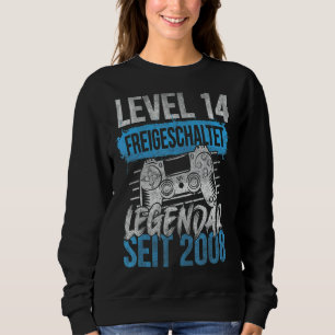 Sudadera Nivel 14 Desbloqueado para el Chica Gamer Boy 14th