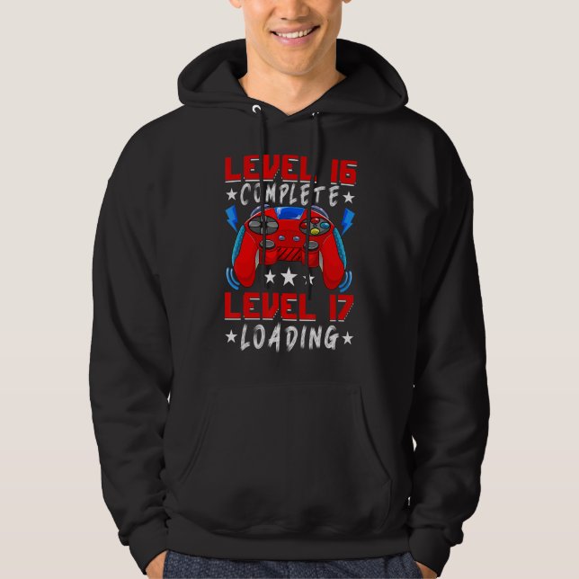 Sudadera Nivel 16 Video Gamer completo 16 cumpleaños 16 año (Anverso)