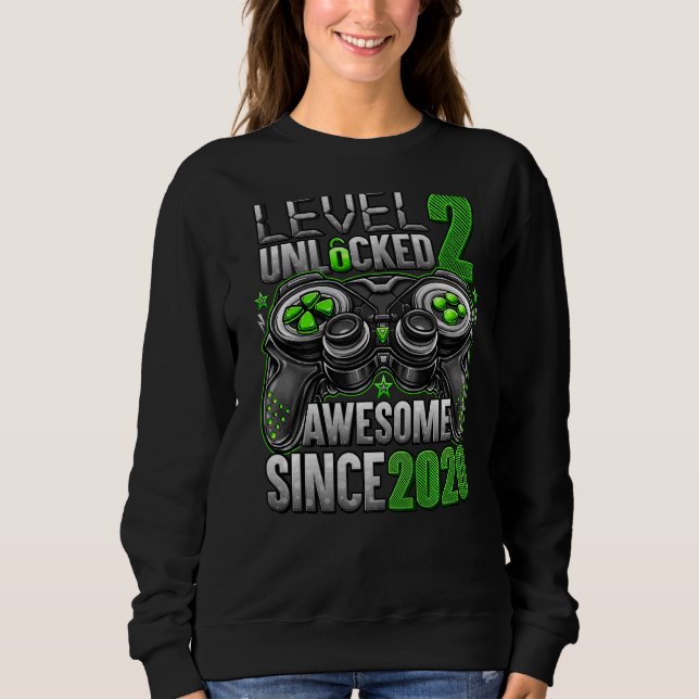 Sudadera Nivel 2 Desbloqueado desde el segundo cumpleaños 2 (Anverso)