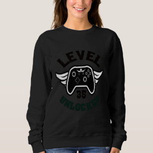 Sudadera Nivel 35 Desbloqueado 35 Cumpleaños Gaming 35 Cump