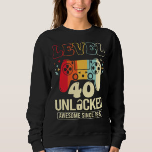 Sudadera Nivel 40 Unlocked Awesome 1982 Video Game 40th Bir
