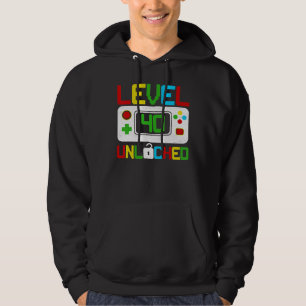 Sudadera Nivel 40 Video Gamer desbloqueado 40 cumpleaños