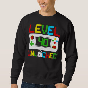 Sudadera Nivel 40 Video Gamer desbloqueado 40 cumpleaños